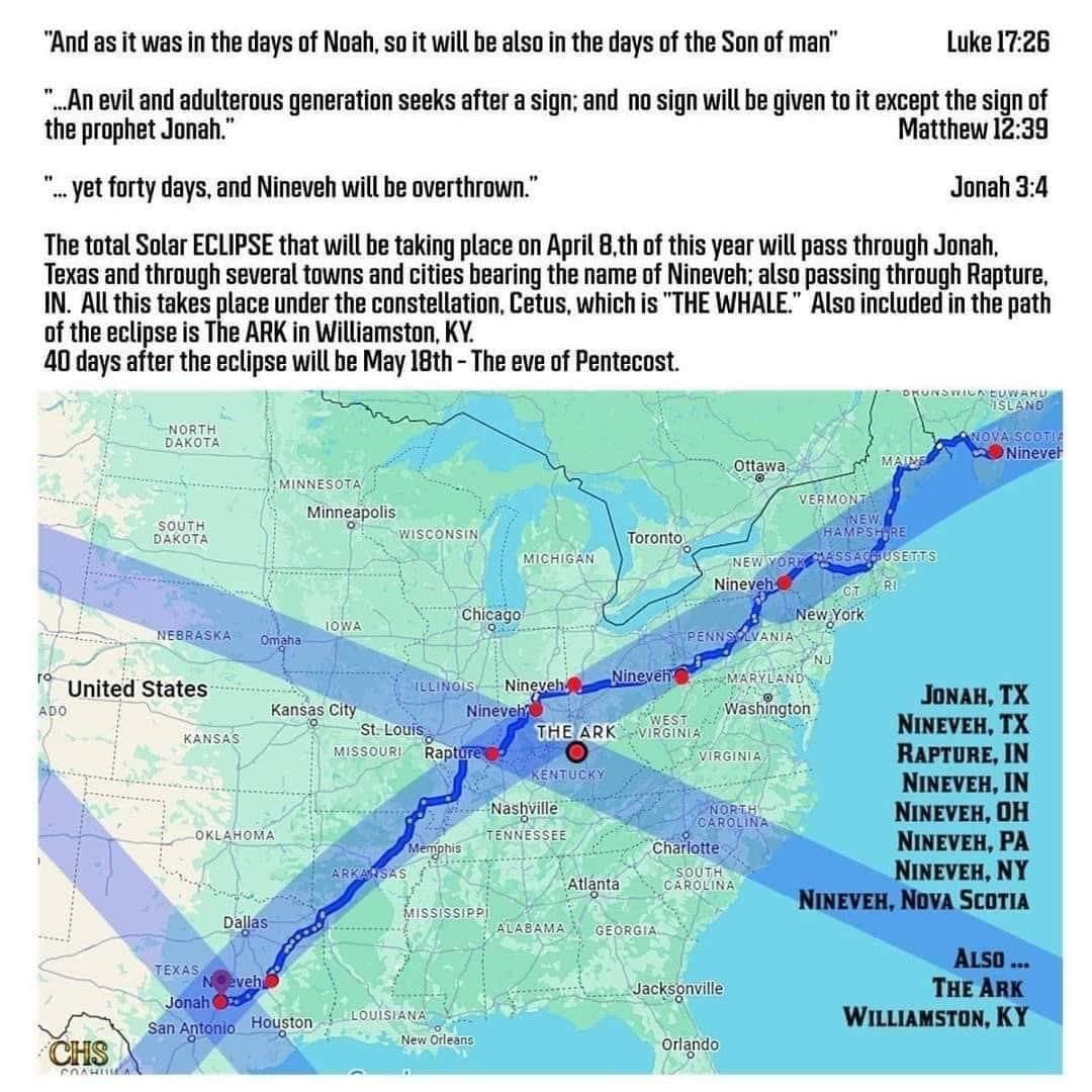 Eclipse Path on April 8 2024: Prayer